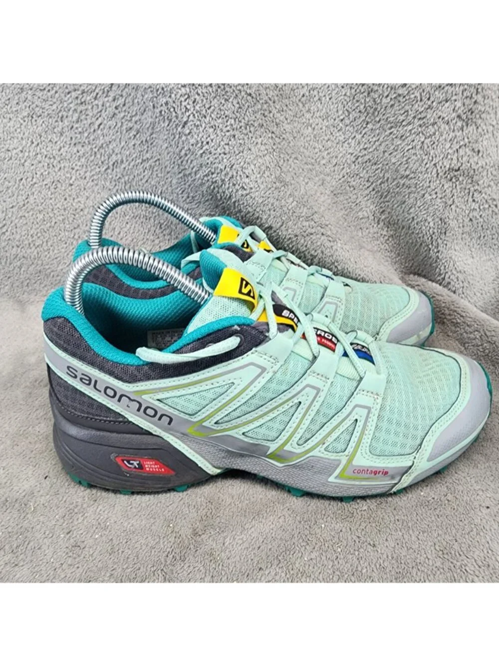 Salomon Shoes Womens Size 8 Speedcross Vario Green Running Sneakers *Read*